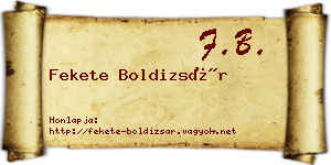 Fekete Boldizsár névjegykártya